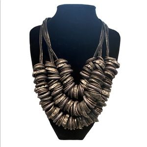 Charcoal modern statement necklace